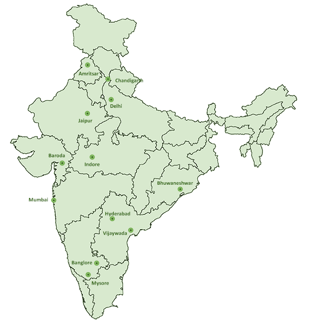 India map showing the JK Movers service network
